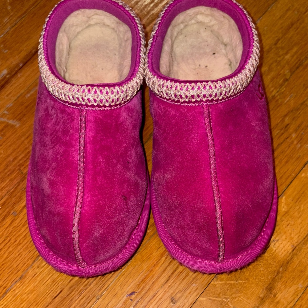 UGG Fuchsia Suede Slippers